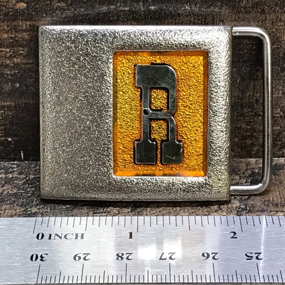 Vintage Lee Jeans “R” Letter Initial Belt Buckle *Smaller size* Lee NY USA 🇺🇸 - Picture 5 of 6